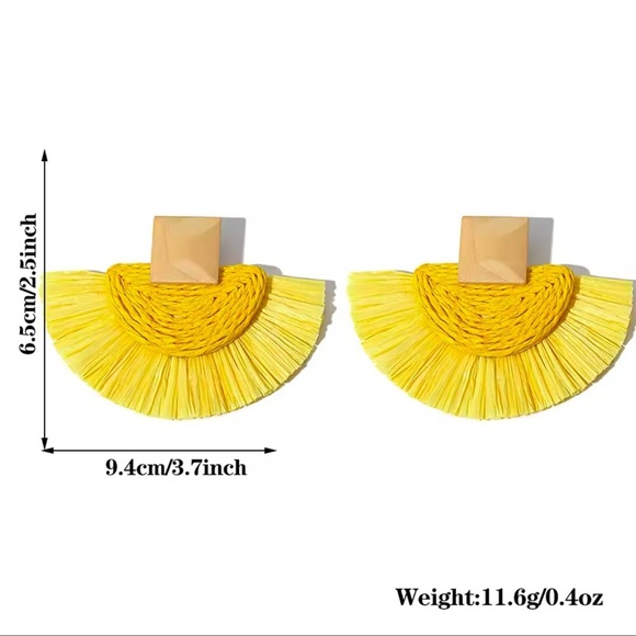 Anthropologie Bohemian Pinkish Rattan Earrings - Picture 14 of 16